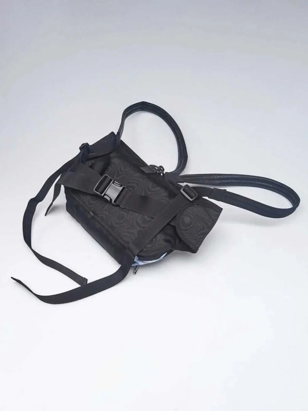 Gucci Black Nylon Retro Patch Belt/Backpack Bag
